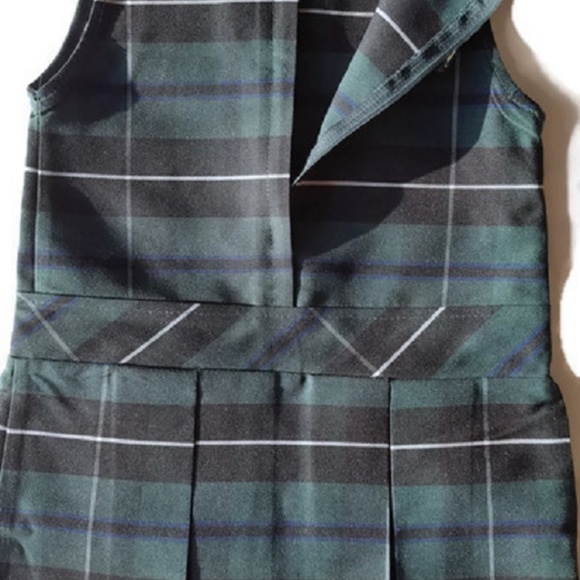 Girls Green Plaid School Uniform Jumper Dress 6X - Picture 2 of 4